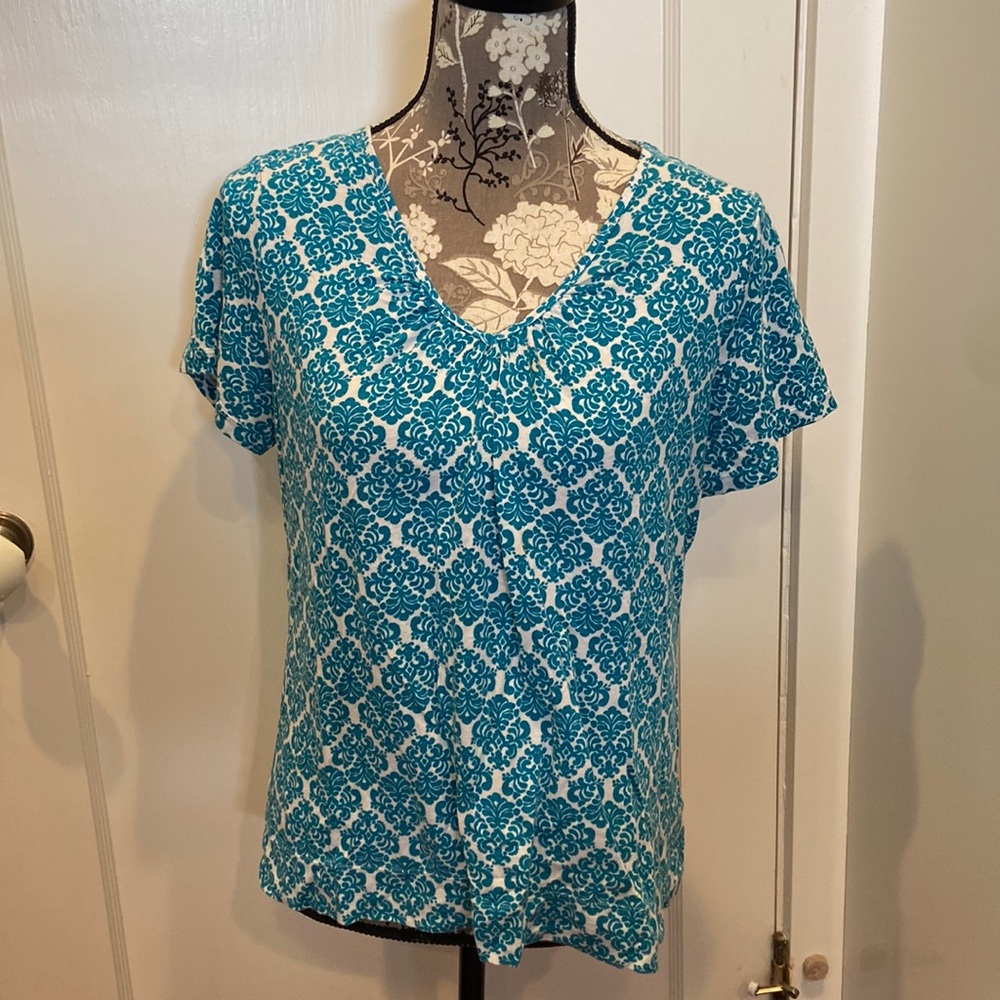 Fashion bug teal and white T-shirt BN530